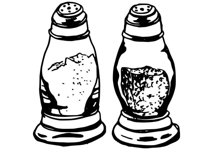 bote de sal y pimienta Dibujo para colorear bote de sal y pimienta