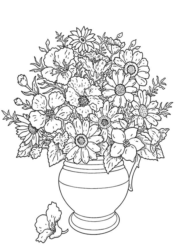 bouquet de flores Dibujo para colorear bouquet de flores