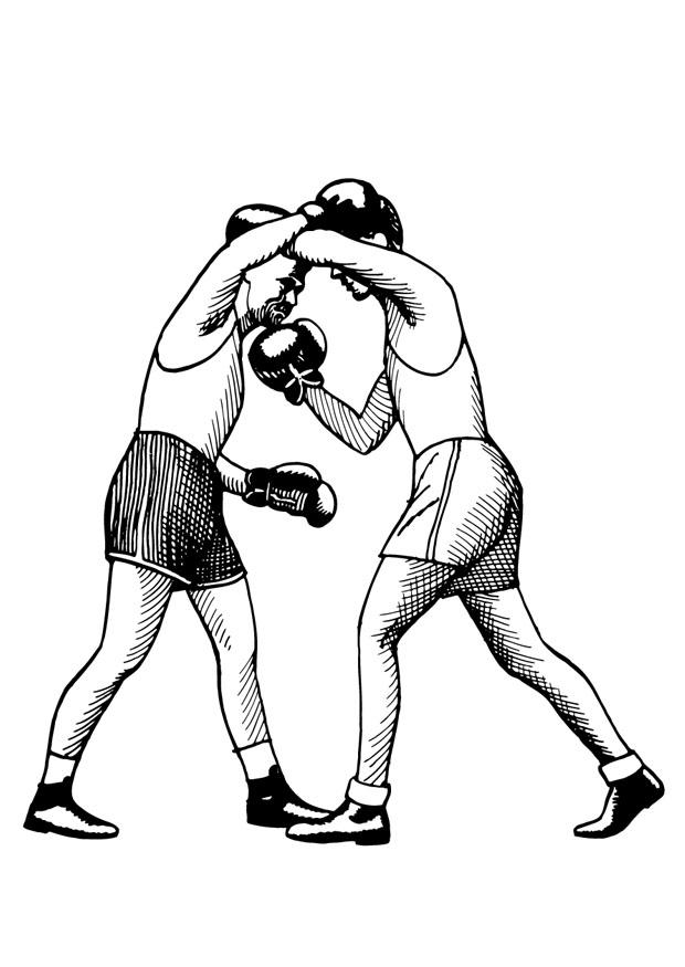 Dibujo para colorear boxeo - gancho