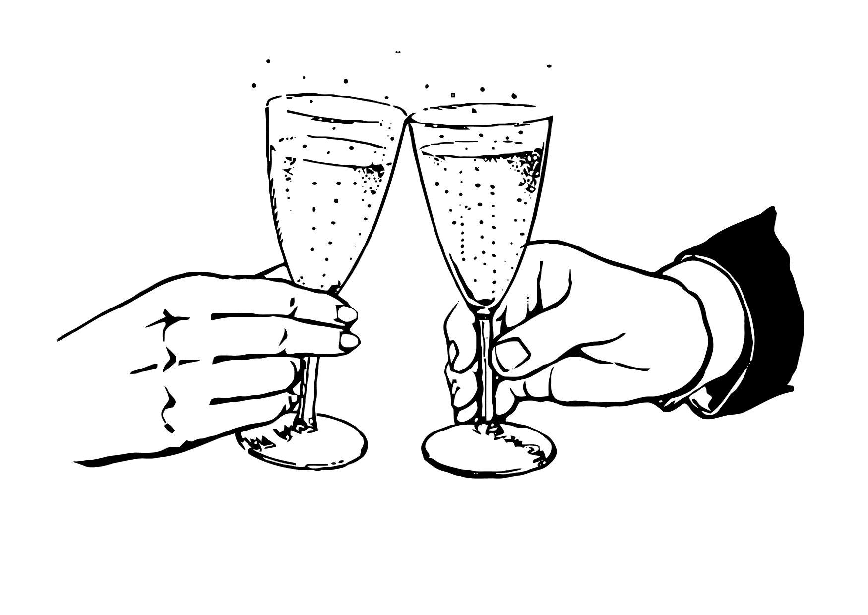 brindis Dibujo para colorear brindis