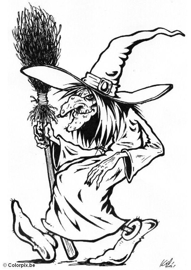 bruja Dibujo para colorear bruja