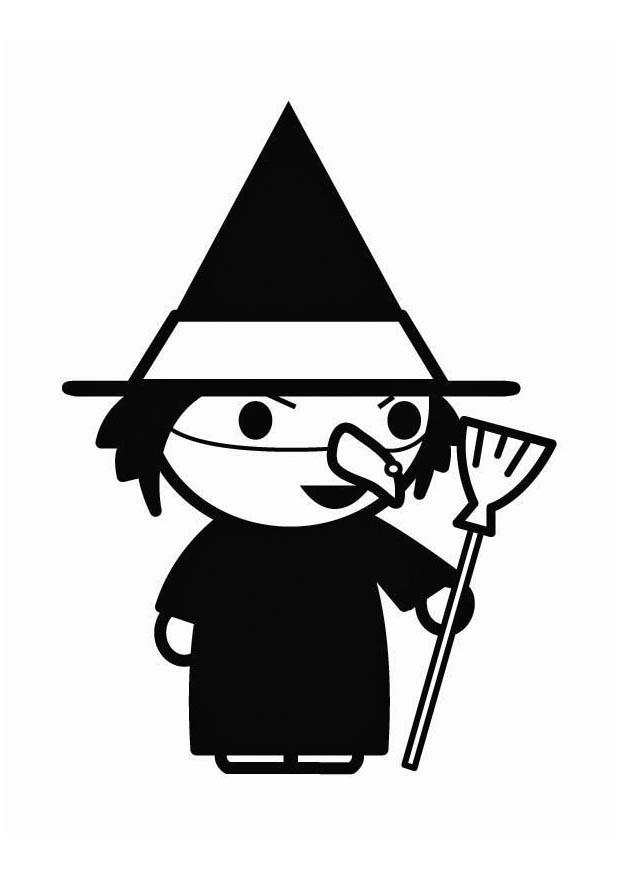 bruja de halloween Dibujo para colorear bruja de halloween