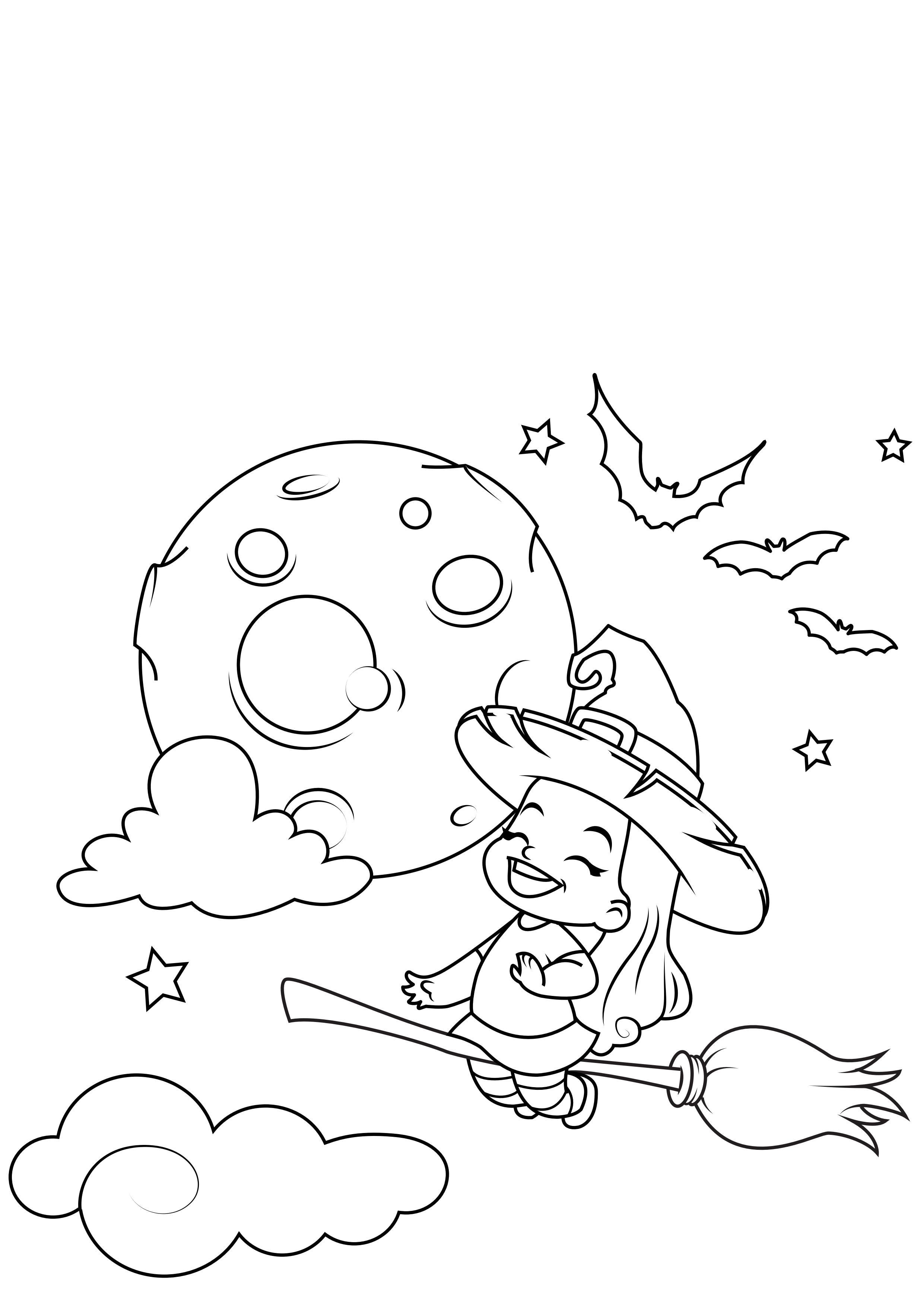 bruja de halloween Dibujo para colorear bruja de halloween