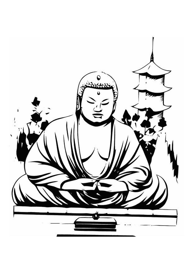 Dibujo para colorear buda