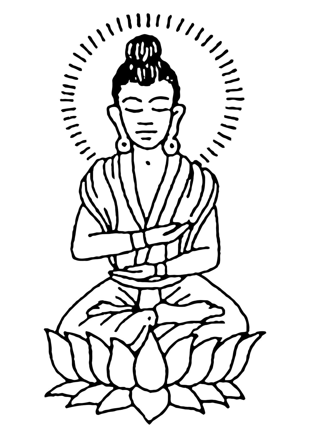 Dibujo para colorear buda