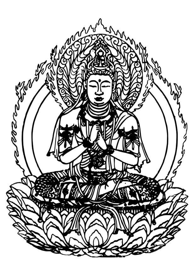 Dibujo para colorear buda