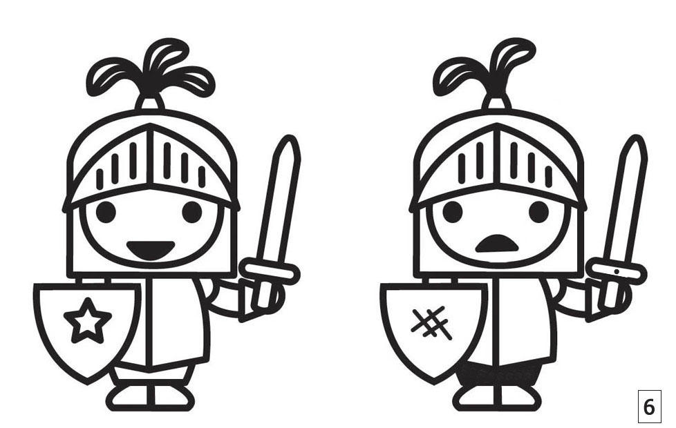 busca las diferencias - caballero Dibujo para colorear busca las diferencias - caballero