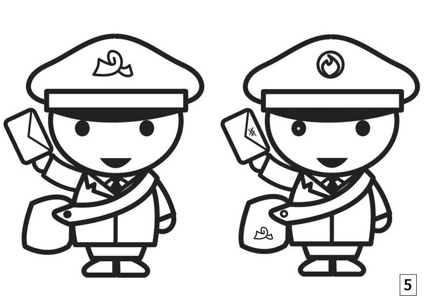 busca las diferencias - cartero Dibujo para colorear busca las diferencias - cartero
