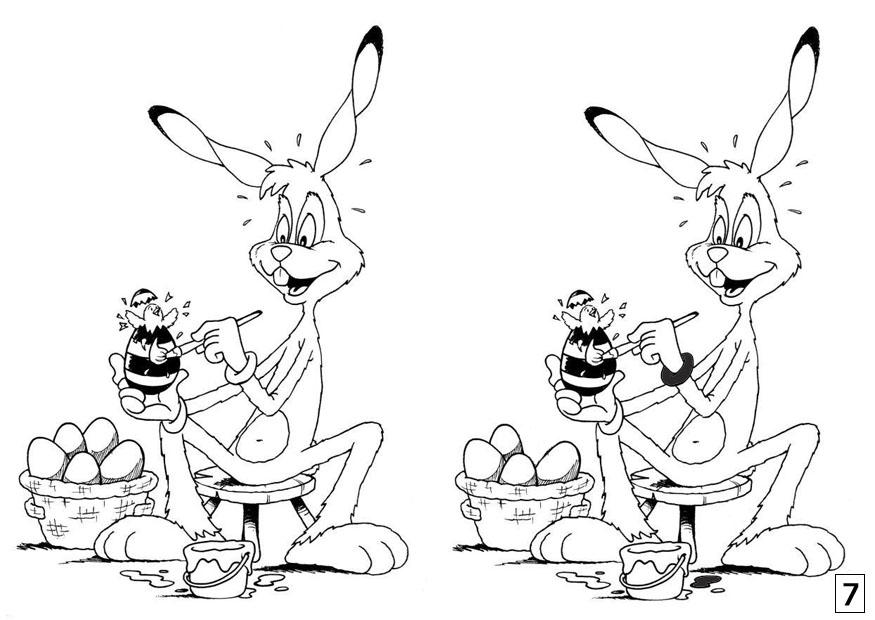 busca las diferencias - conejo de pascua Dibujo para colorear busca las diferencias - conejo de pascua