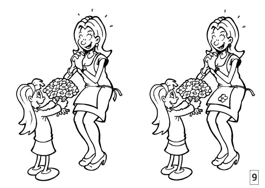 busca las diferencias - dAa de la madre Dibujo para colorear busca las diferencias - dAa de la madre