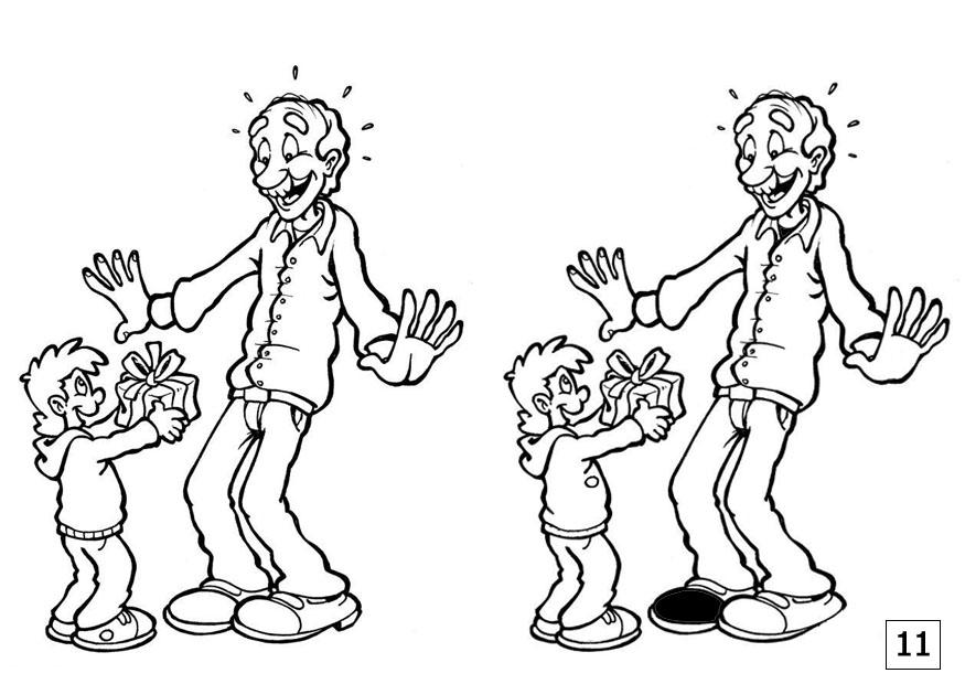 Dibujo para colorear busca las diferencias - dA­a del padre