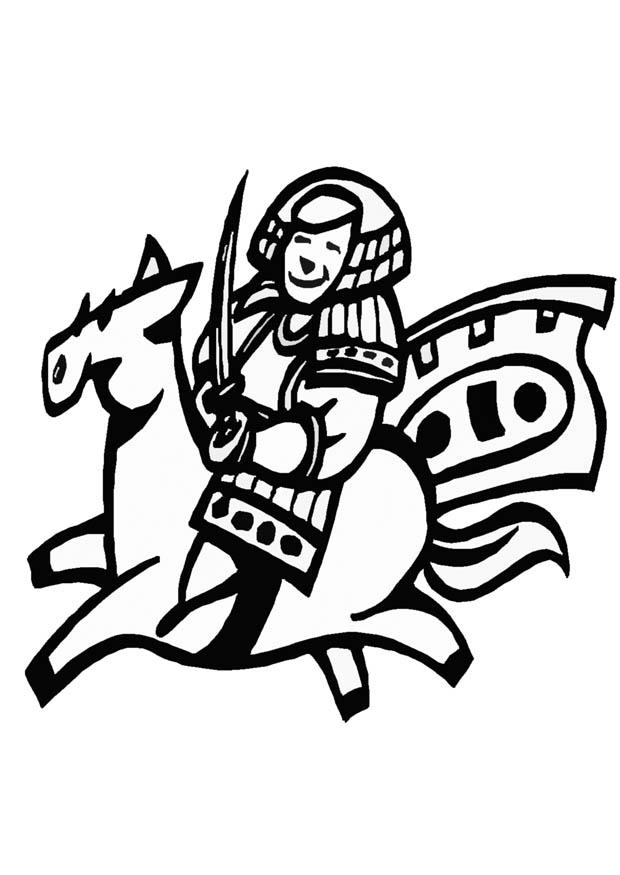 Dibujo para colorear caballero chino