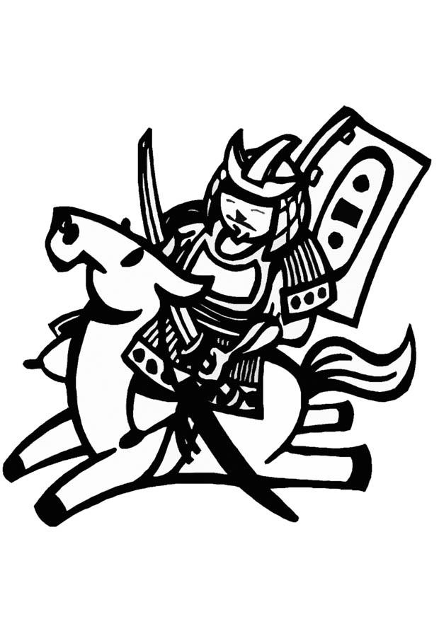 caballero chino Dibujo para colorear caballero chino