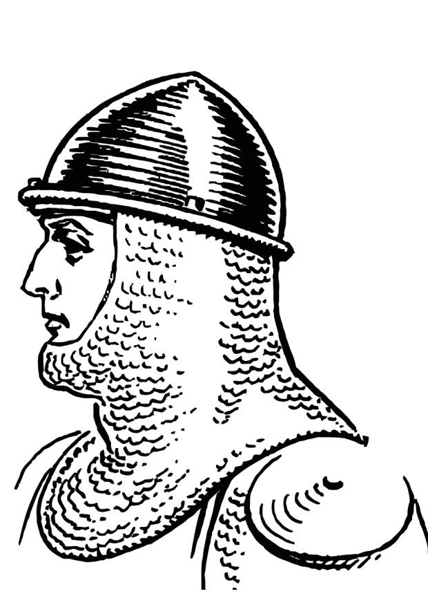 caballero con casco Dibujo para colorear caballero con casco