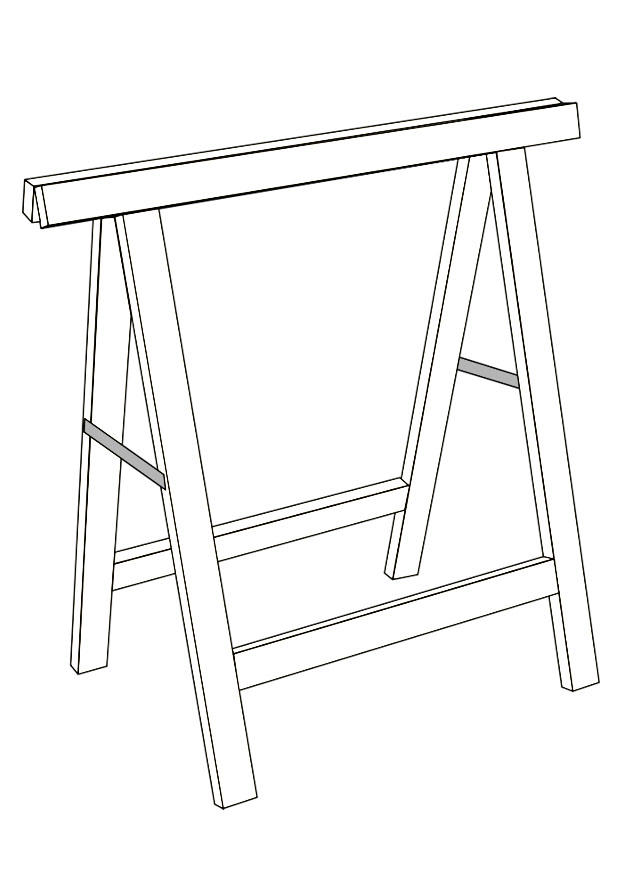 caballete Dibujo para colorear caballete