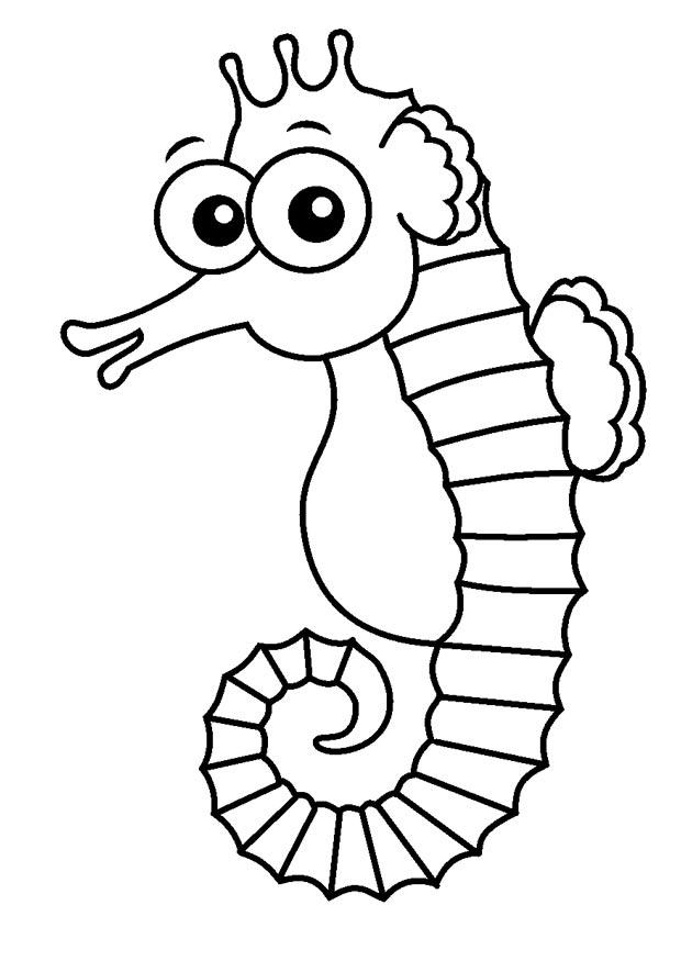 Dibujo para colorear caballito de mar