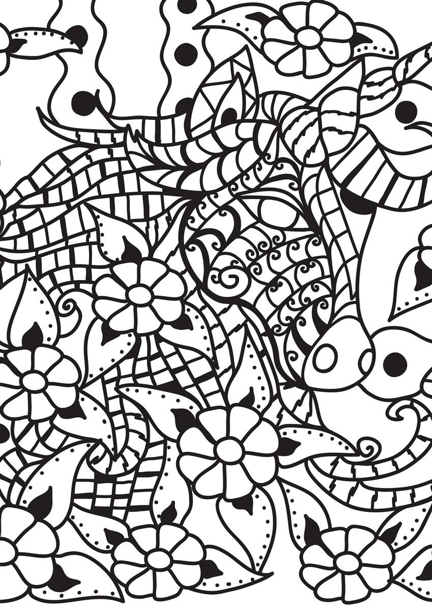 caballo entre plantas Dibujo para colorear caballo entre plantas