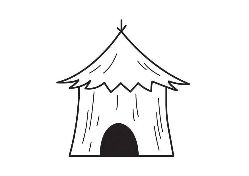 Dibujo para colorear cabana