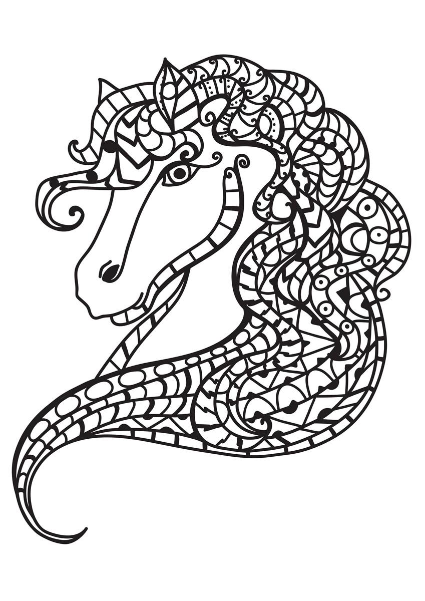 Dibujo para colorear cabeza de caballo