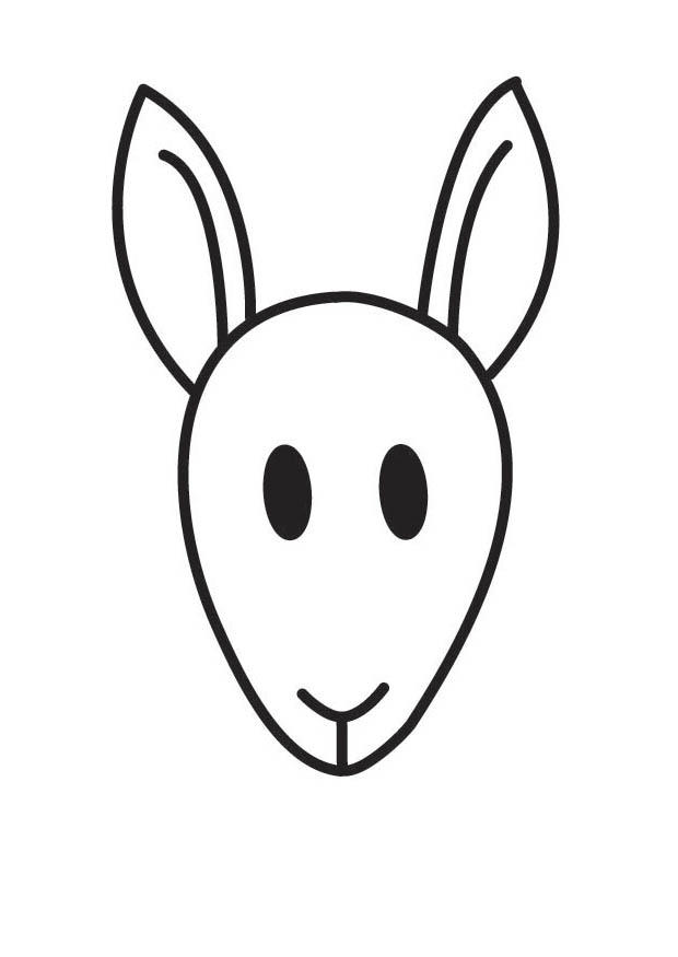 cabeza de canguro Dibujo para colorear cabeza de canguro