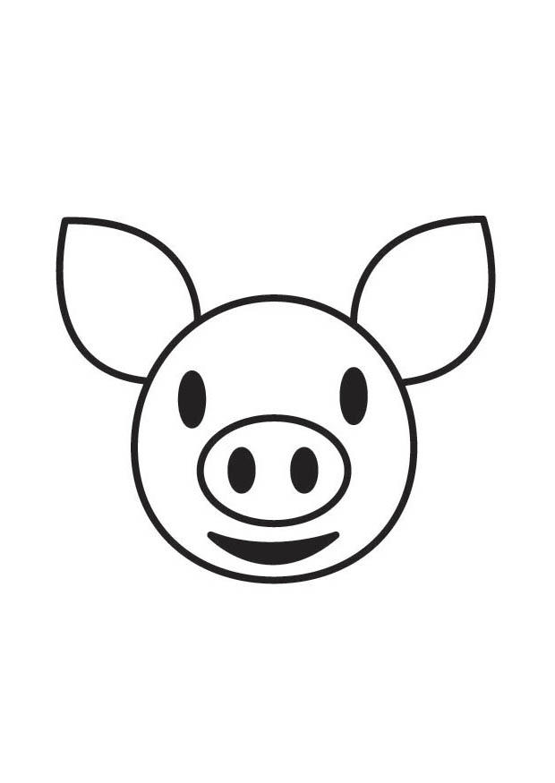 cabeza de cerdo Dibujo para colorear cabeza de cerdo