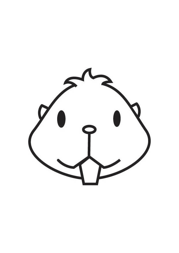 cabeza de hamster Dibujo para colorear cabeza de hamster