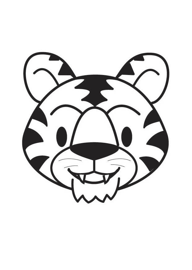 cabeza de tigre Dibujo para colorear cabeza de tigre