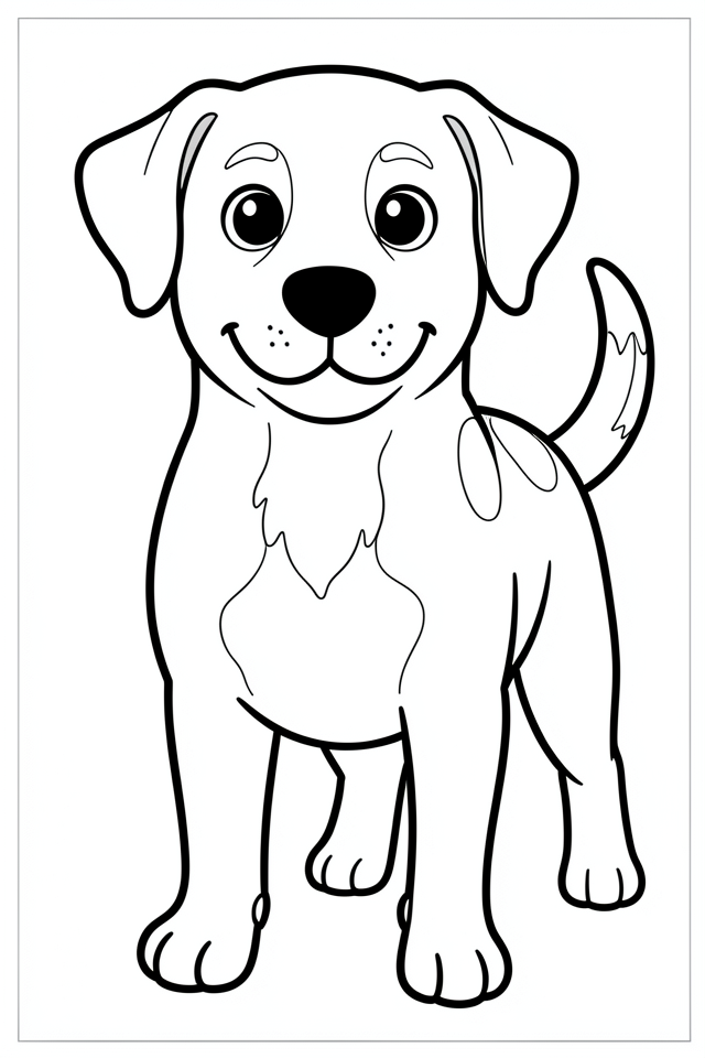 Dibujo para colorear cachorro feliz 