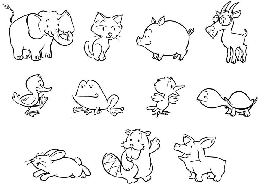 cachorros de animales Dibujo para colorear cachorros de animales