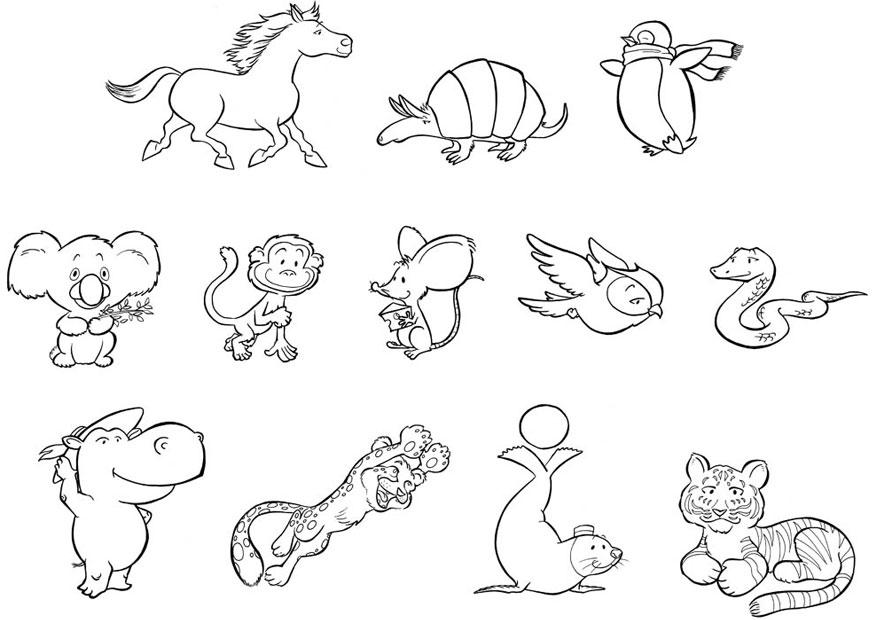 cachorros de animales Dibujo para colorear cachorros de animales