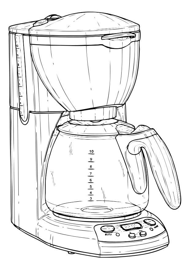 cafetera Dibujo para colorear cafetera