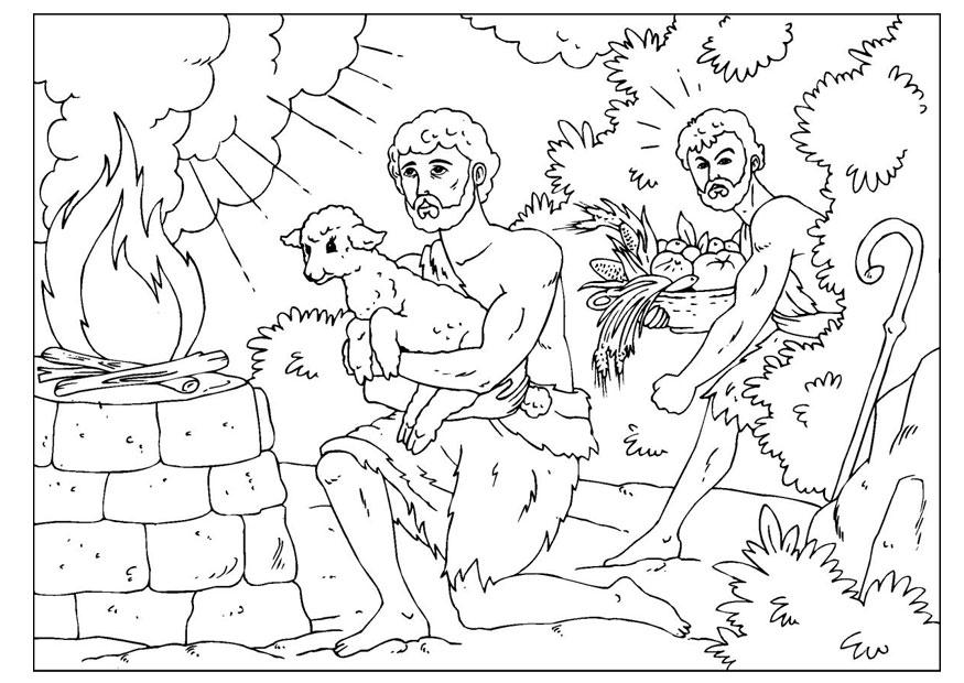 Dibujo para colorear caA­n y abel