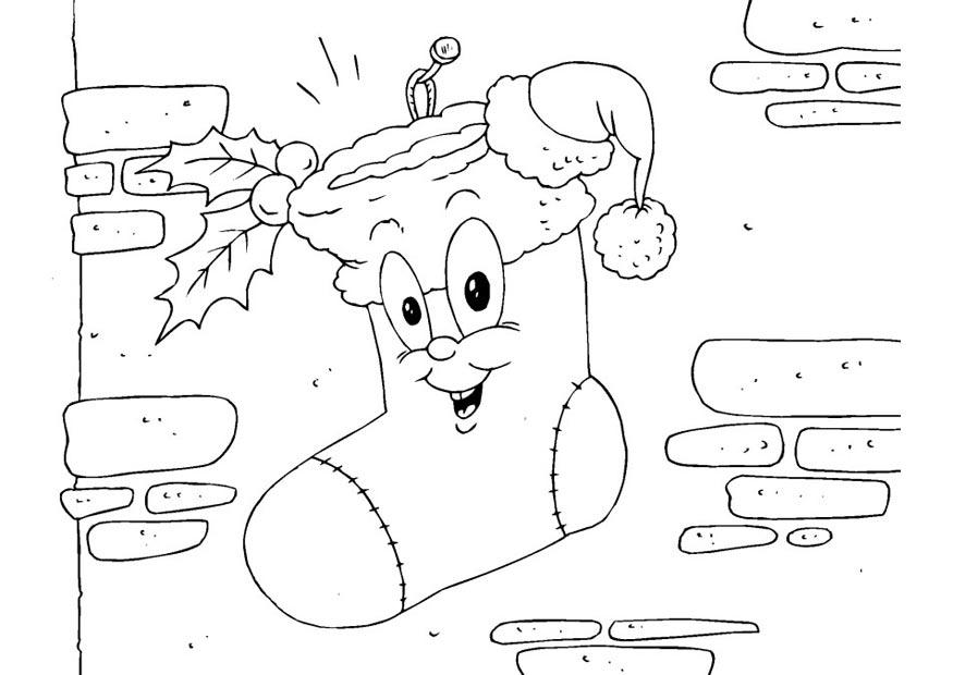 calcetAn de navidad Dibujo para colorear calcetAn de navidad