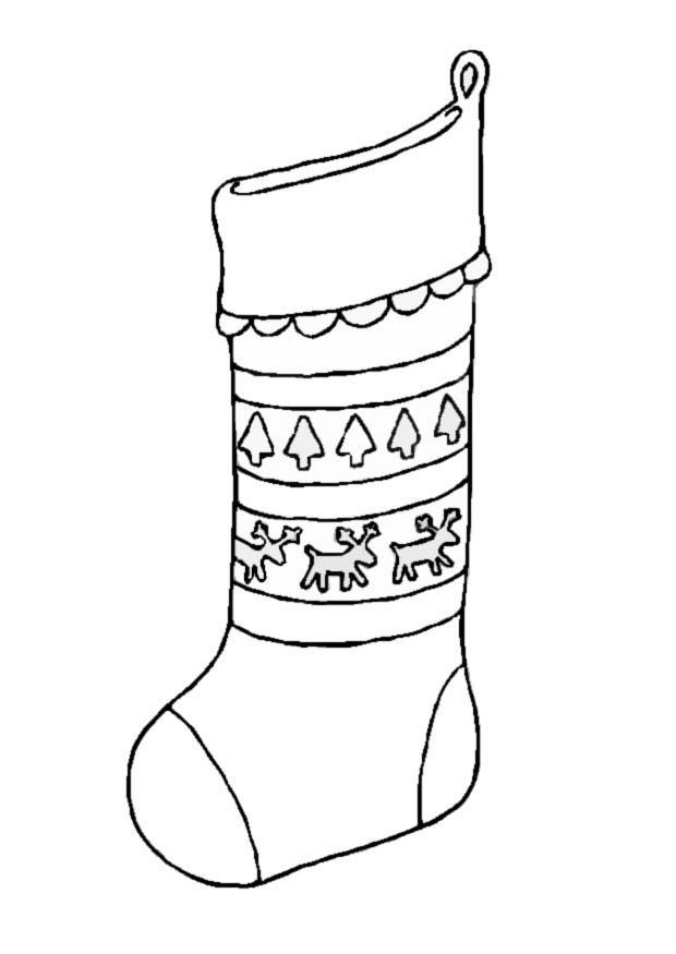 calcetAn de navidad Dibujo para colorear calcetAn de navidad