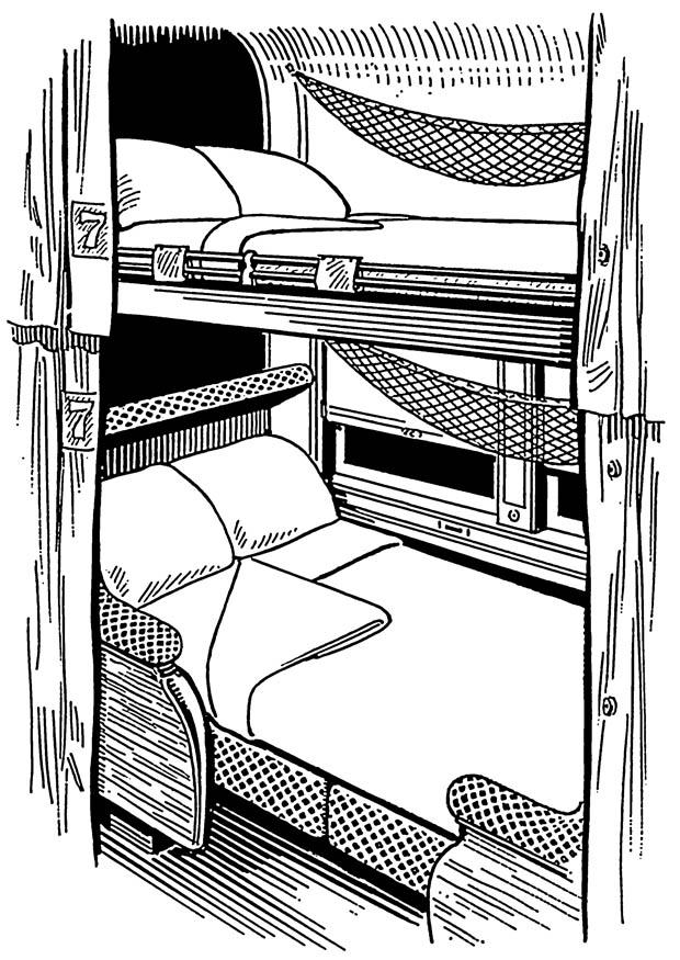 camarote en barco Dibujo para colorear camarote en barco