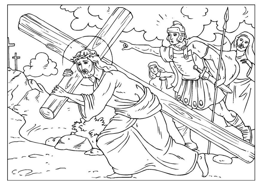 camino del calvario Dibujo para colorear camino del calvario