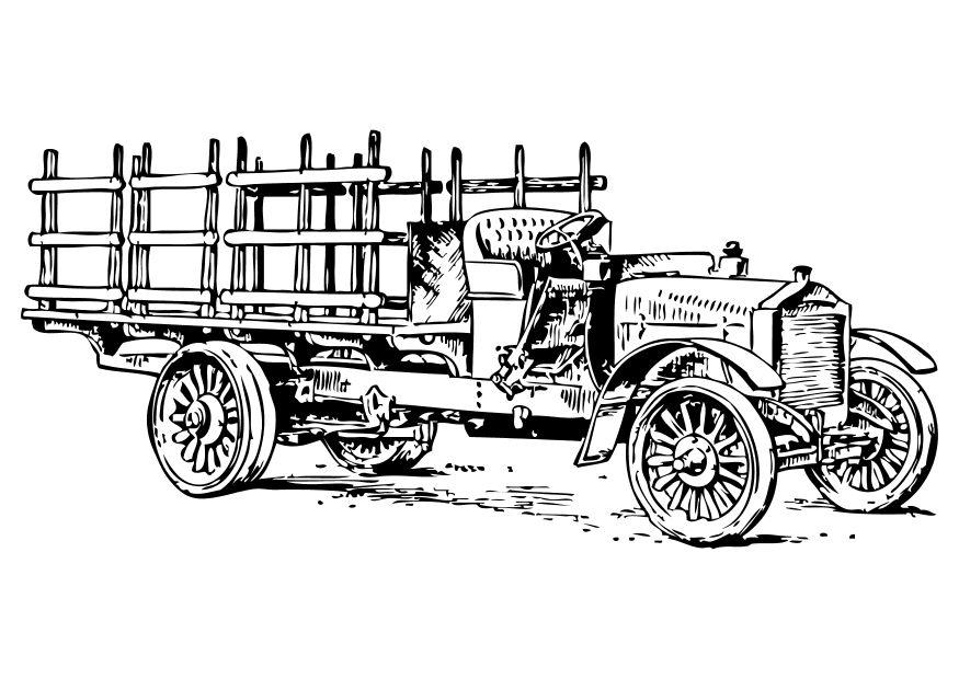 camiA³n antiguo Dibujo para colorear camiA³n antiguo