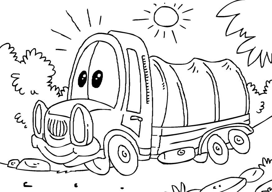 camiA³n cubierto Dibujo para colorear camiA³n cubierto
