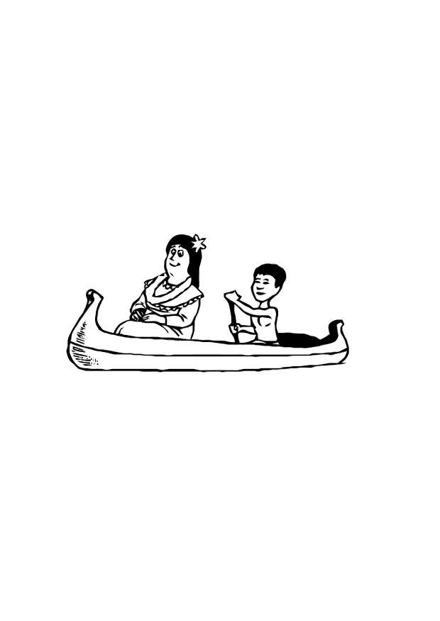 canoa Dibujo para colorear canoa