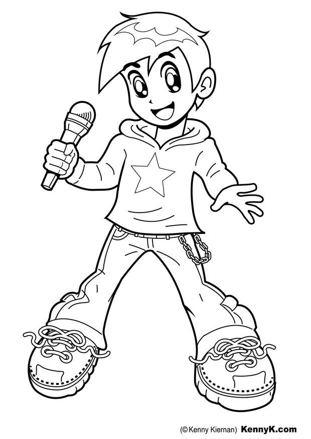 cantante Dibujo para colorear cantante