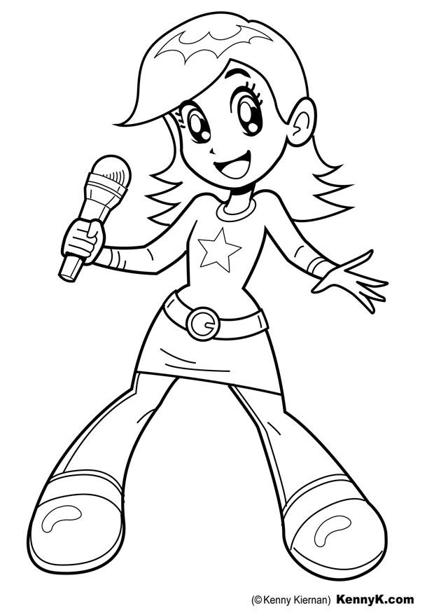 cantante Dibujo para colorear cantante