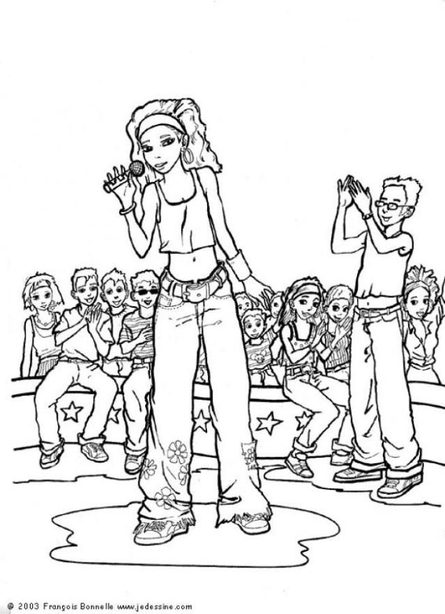 cantante Dibujo para colorear cantante