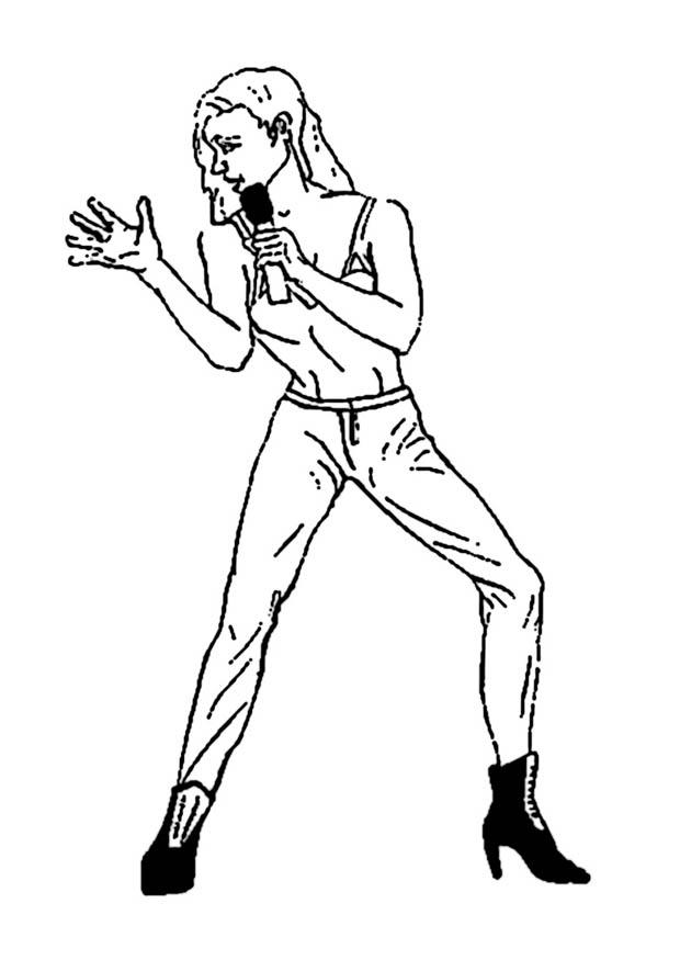 Dibujo para colorear cantante