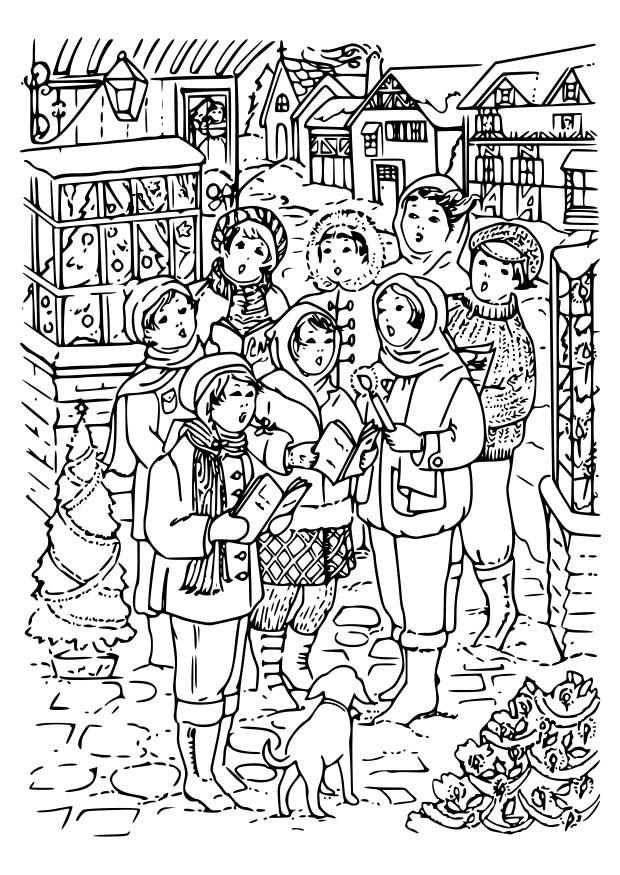 cantar canciA³n de navidad Dibujo para colorear cantar canciA³n de navidad