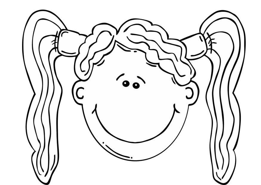 Dibujo para colorear cara de nina