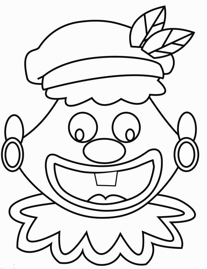 cara de zwarte piet loco Dibujo para colorear cara de zwarte piet loco
