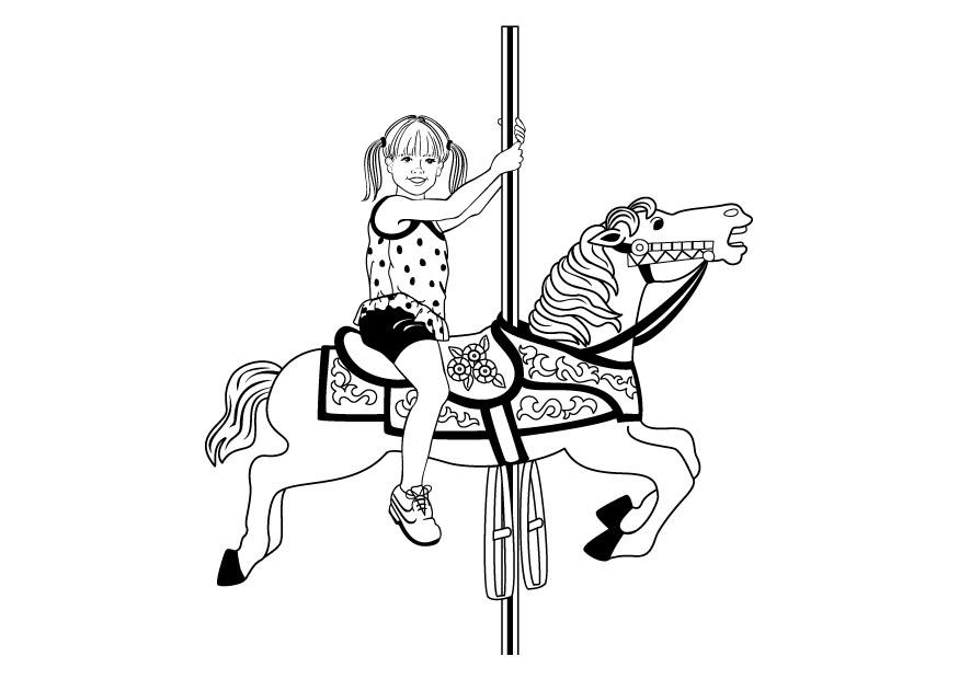 carrusel con caballitos Dibujo para colorear carrusel con caballitos
