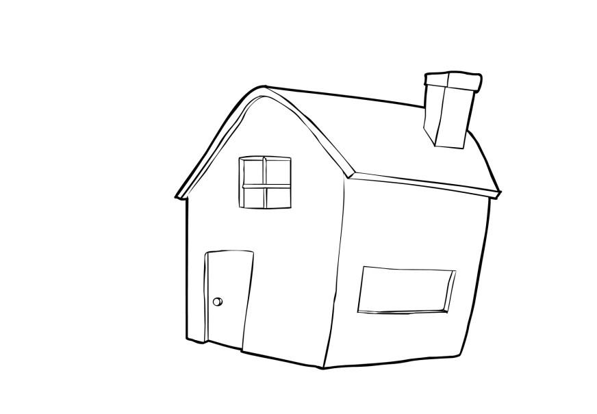Dibujo para colorear casa