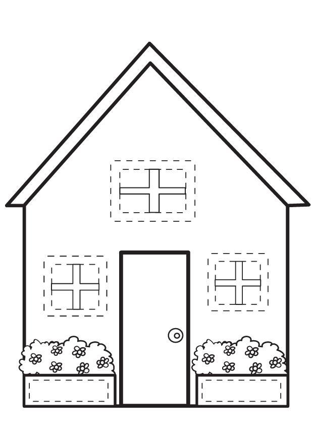 Dibujo para colorear casa