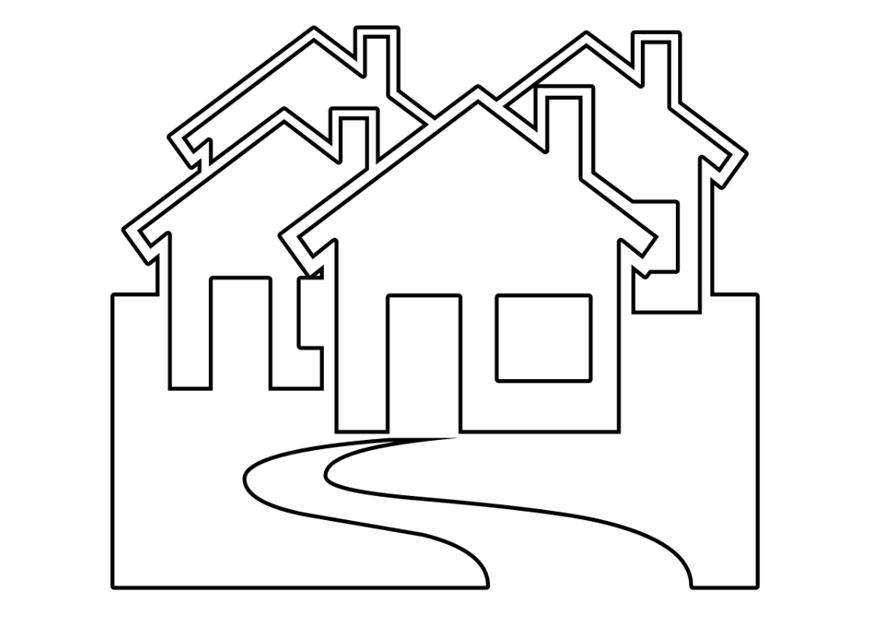 casas Dibujo para colorear casas